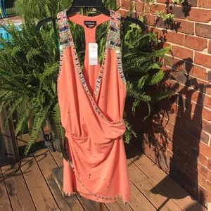 Bebe iridescent beaded dress size XXS